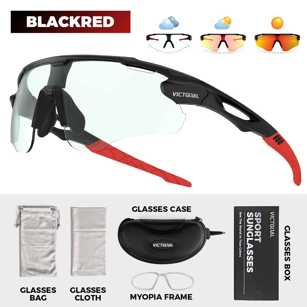 Photochromic Cycling Sunglasses for Men Women Sports UV400 Protection Bicycle Eyewear MTB Mountain Road Bike Eyeglass