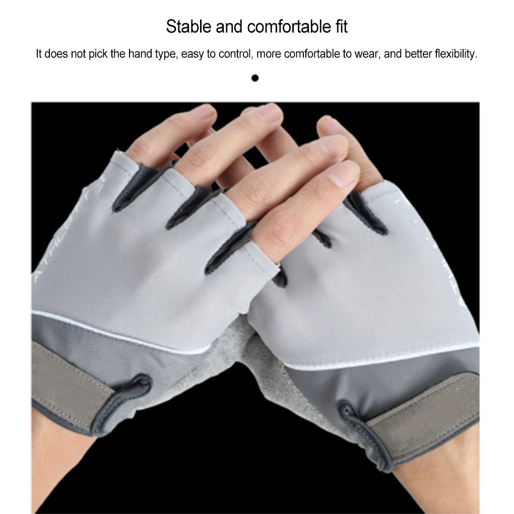 1 Pair Man Spring Summer Glove Elastic Comfortable Nonslip Mitts Fingerless Gloves Sporting for Camping Hiking Pink