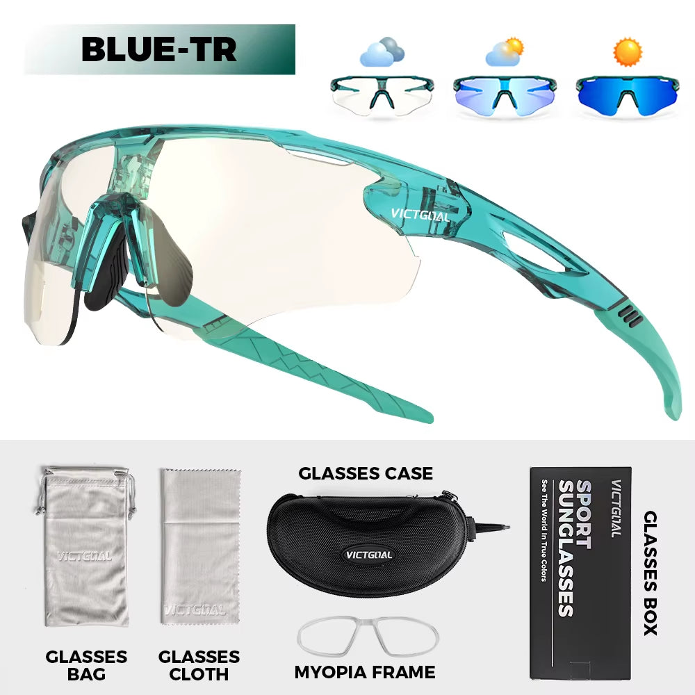 Photochromic Cycling Sunglasses for Men Women Sports UV400 Protection Bicycle Eyewear MTB Mountain Road Bike Eyeglass