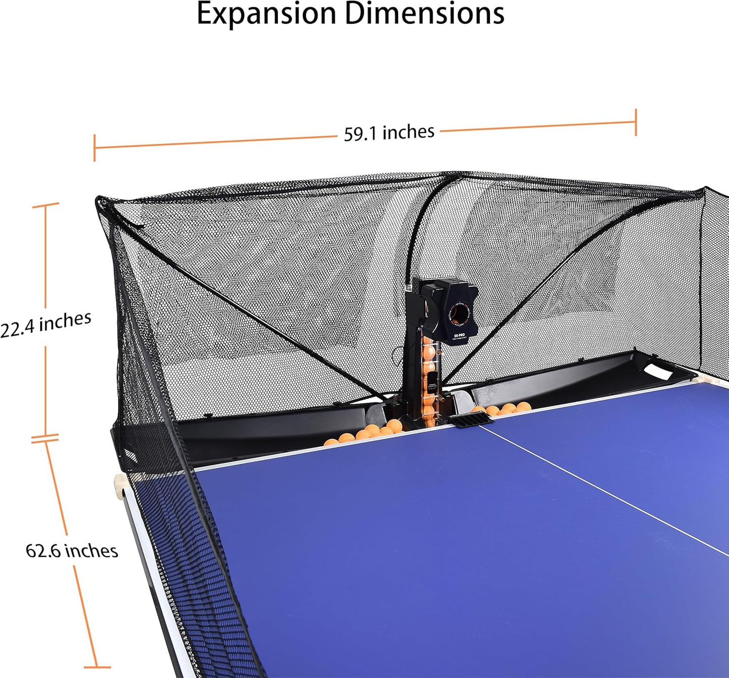 S6PRO Table Tennis Training Robot with Detachable Net, 100 Balls & Loopable Serve Function for Ping Pong Practice