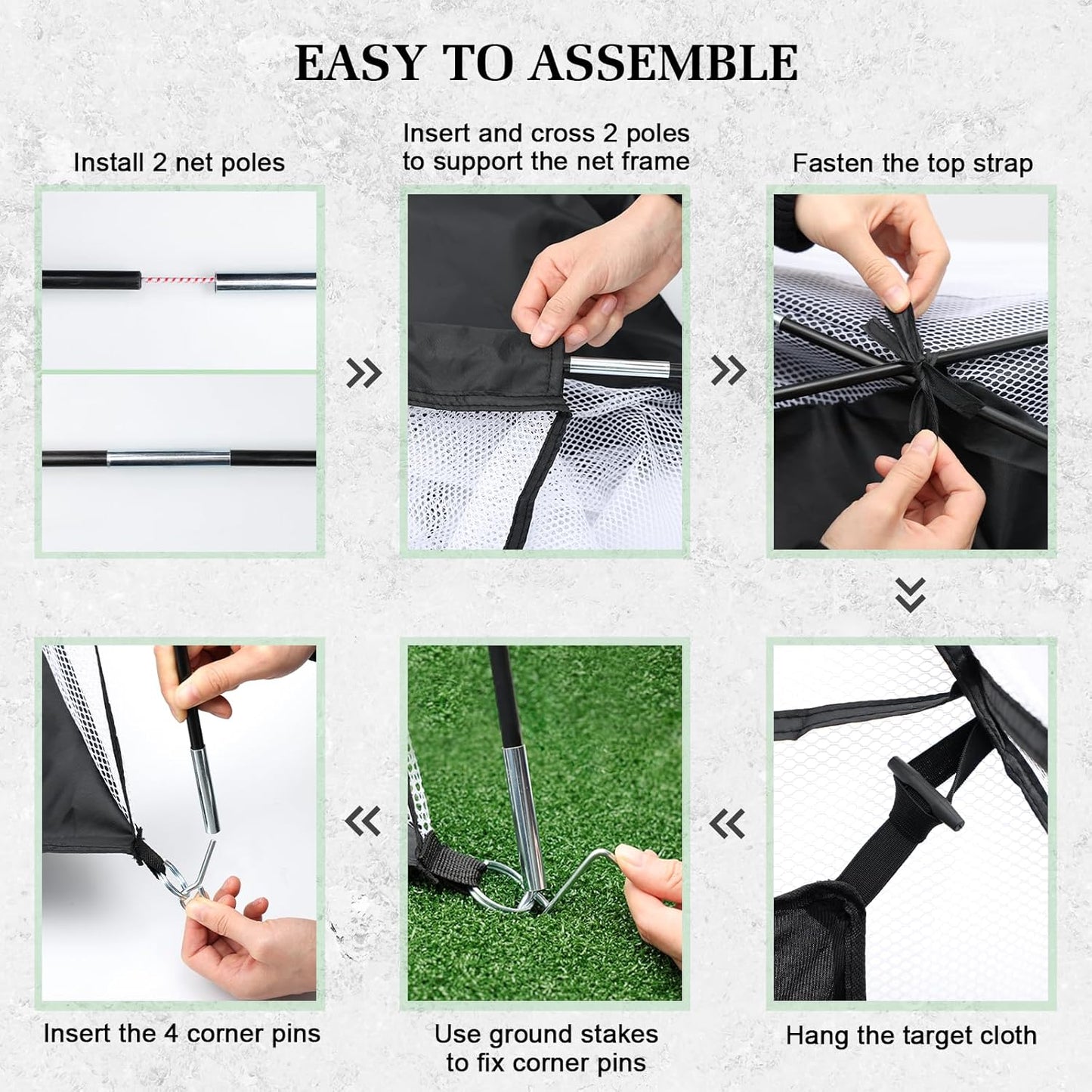 Golf Net with Noise Reduction Design,10X7Ft Golf Nets for Backyard Driving Real Golf Balls,Golf Practice Net Indoor Outdoor with Tri-Turf Golf Mat for Golf Training Aid Chipping Swing Trainer