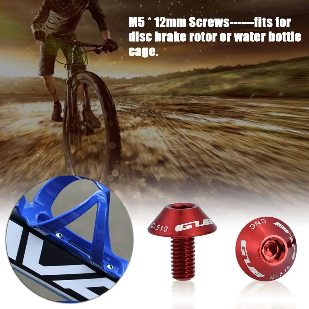 GUB G-510 Bike Water Bottle Cage Holder Bracket Screws M5X12Mm - Set of 2 Cycling Accessories