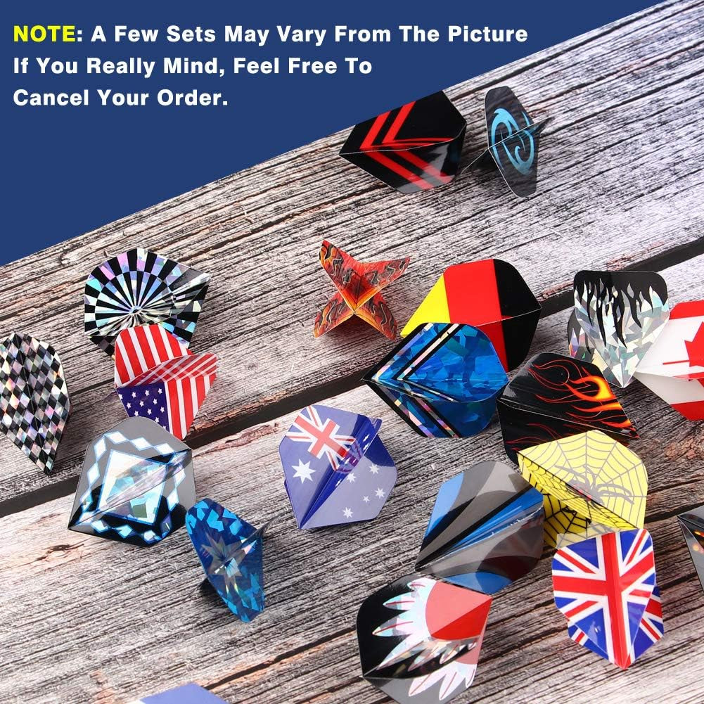 25 Sets/ 75 Pcs Wholesale Durable Polyester Dart Flights Sets 2D and 3D Bling Long Life Laser Aluminum Darts Flights