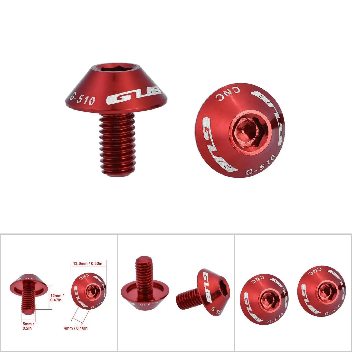 GUB G-510 Bike Water Bottle Cage Holder Bracket Screws M5X12Mm - Set of 2 Cycling Accessories