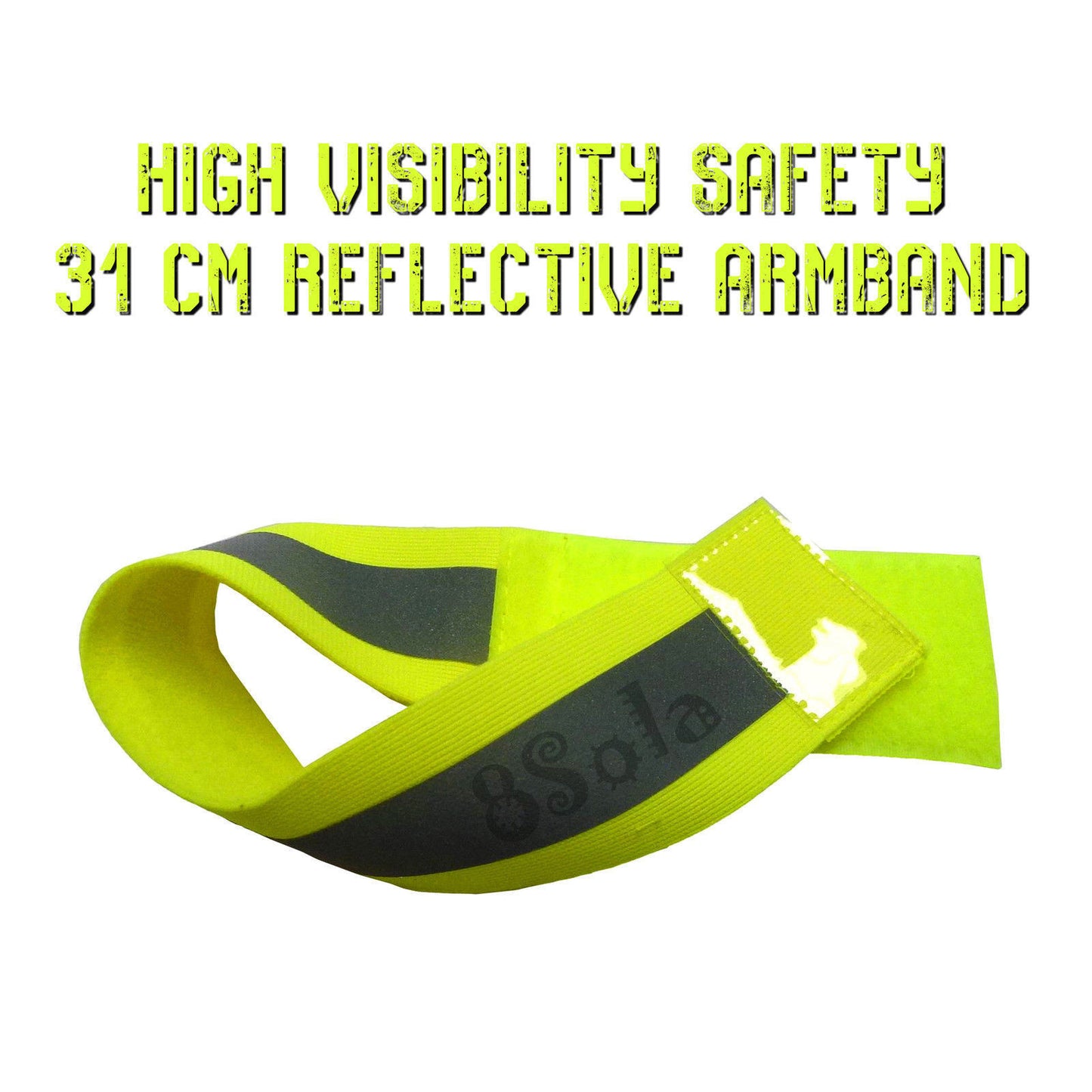 Green Yellow High Visibility Safety Reflective Arm Band Cycling Running PPE