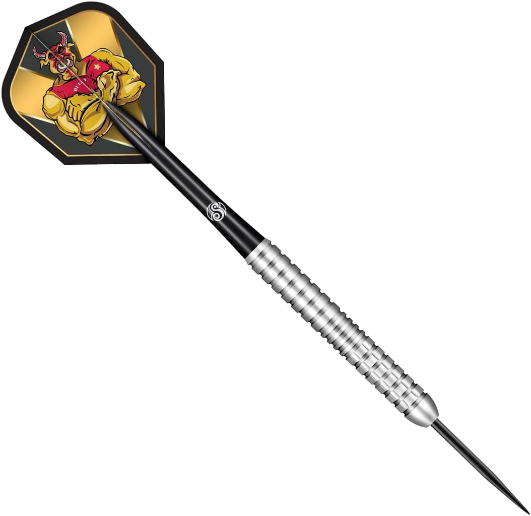 Darts Michael Smith Bully Boy Precision 80% Tungsten Pro Throwing Darts Steel Tip Set, Professional Designed Dart Flights for Women & Men Metal Tip Bar Darts for Adults