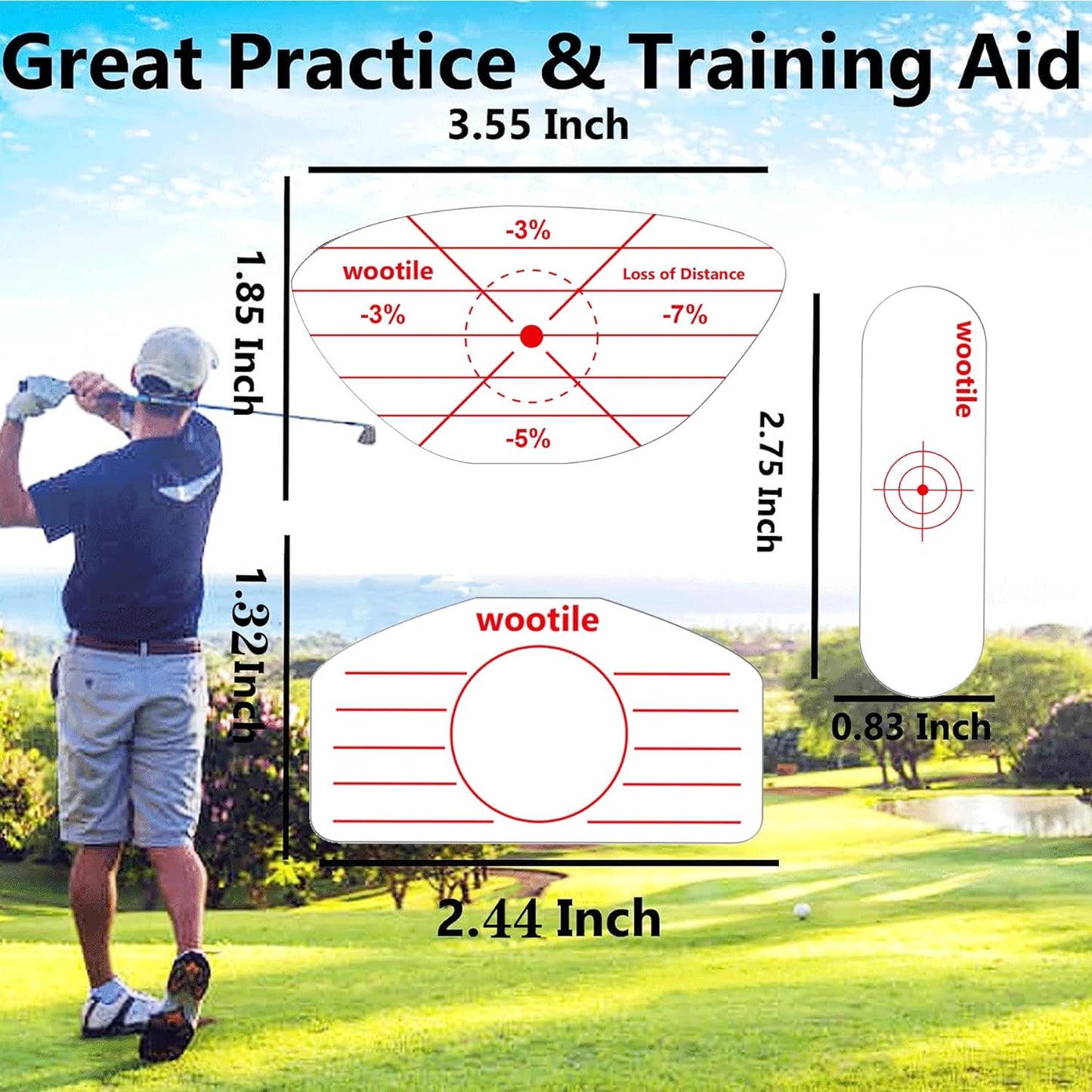 Golf Driver Impact Tape Labels 180Pcs Golf Impact Stickers Golf Clubs Labels for Swing Training Irons and Woods Iron Ball Hitting Recorder Standard Irons Woods Sticker,Training Aids for Swing Practice