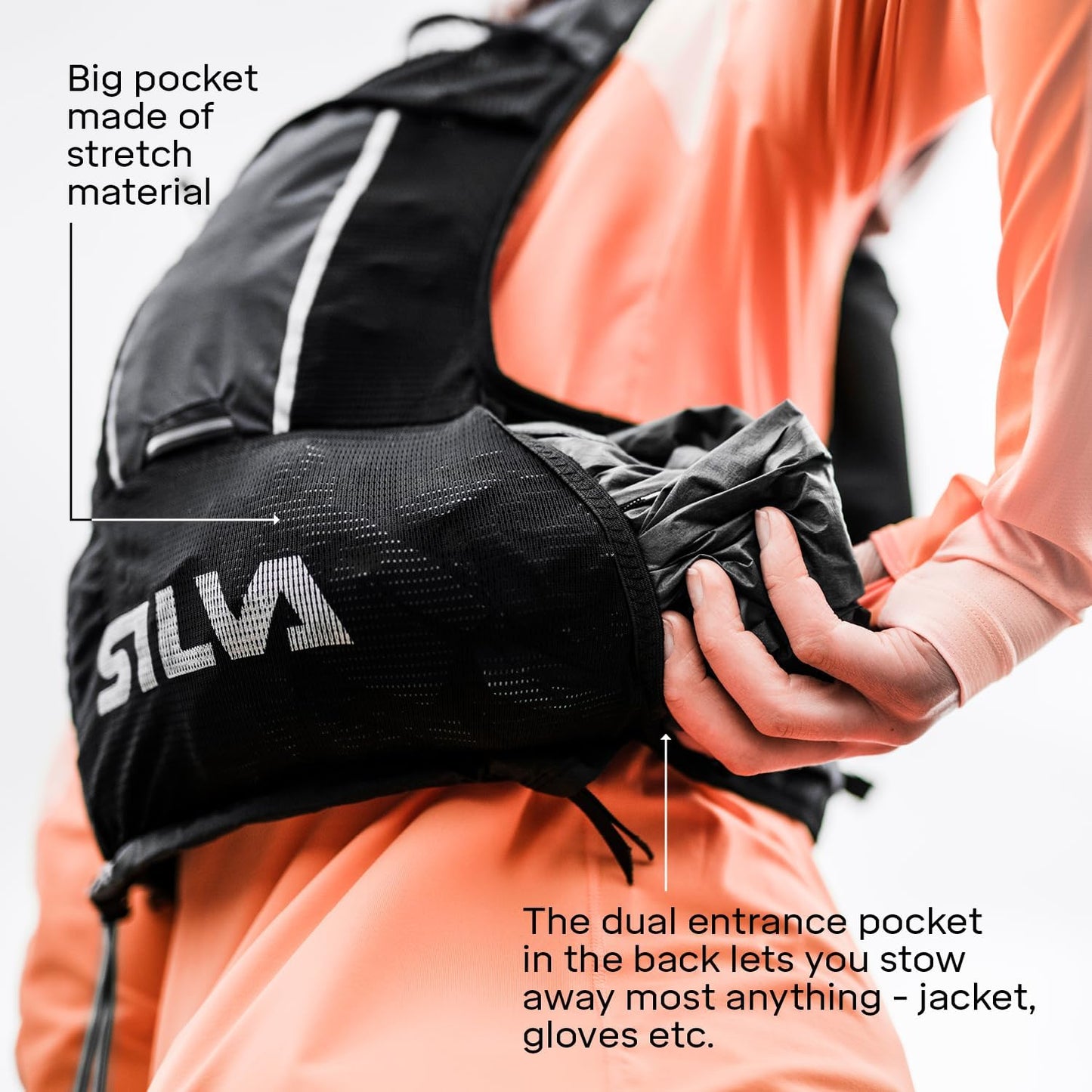 Black Running Vest with Water Bottles - Strive Light 5 or 10 Litres Pack Volume - Lightweight Running Backpack for Men and Women - Two 240 Ml Soft Flasks Included - Trail Running Vest