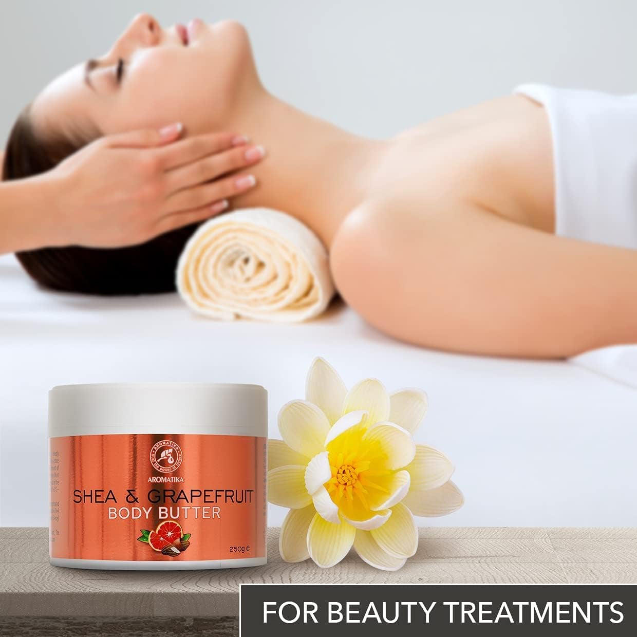 Shea & Grapefruit Body Butter - 250 G - Natural Body Moisturizer - Herbal Oils Butter - Multipurpose Skincare - Body Butter for Massage - Grapefruit Butter - Hand Care - Sheabutter for Rough Skin