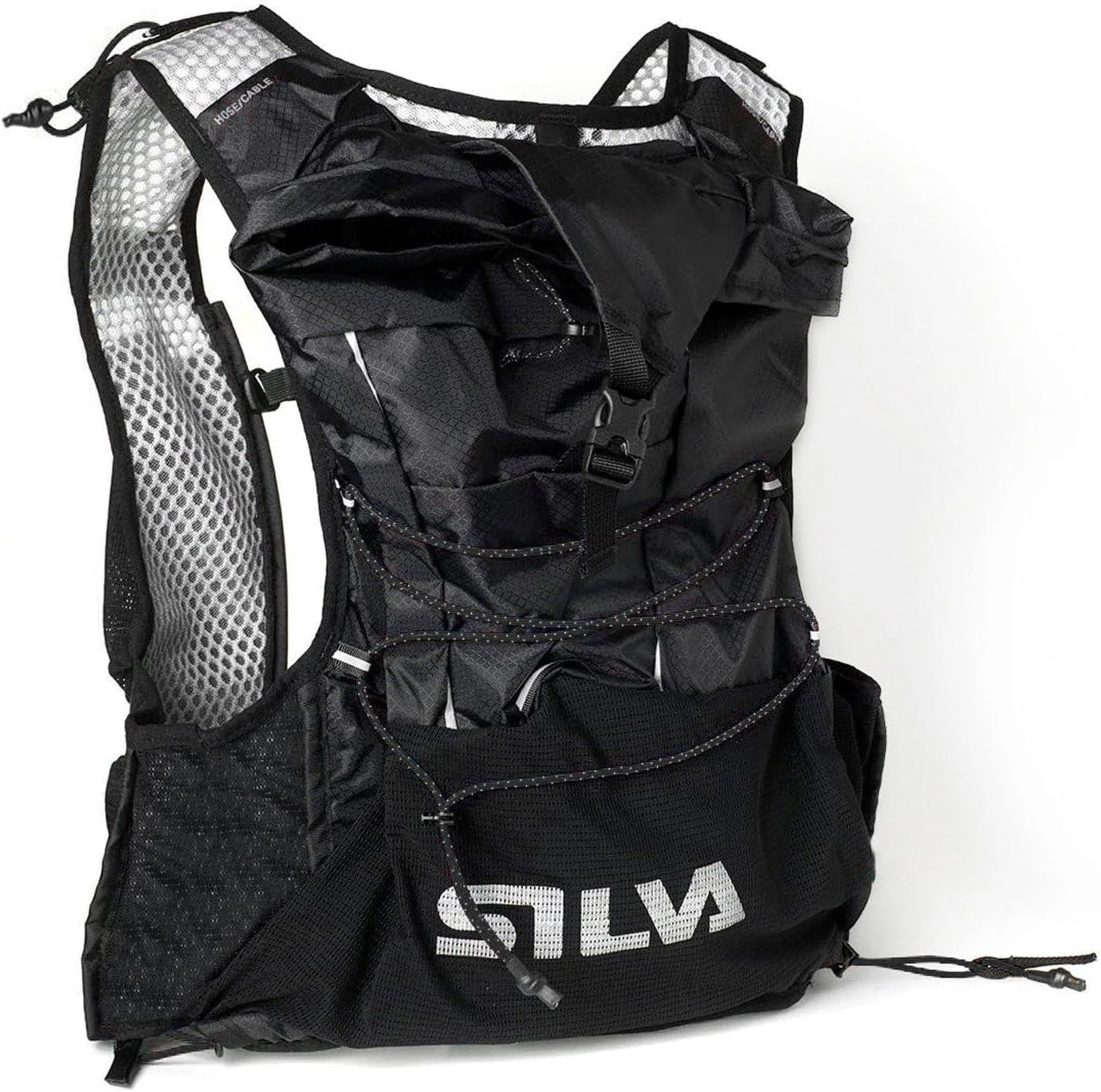 Black Running Vest with Water Bottles - Strive Light 5 or 10 Litres Pack Volume - Lightweight Running Backpack for Men and Women - Two 240 Ml Soft Flasks Included - Trail Running Vest
