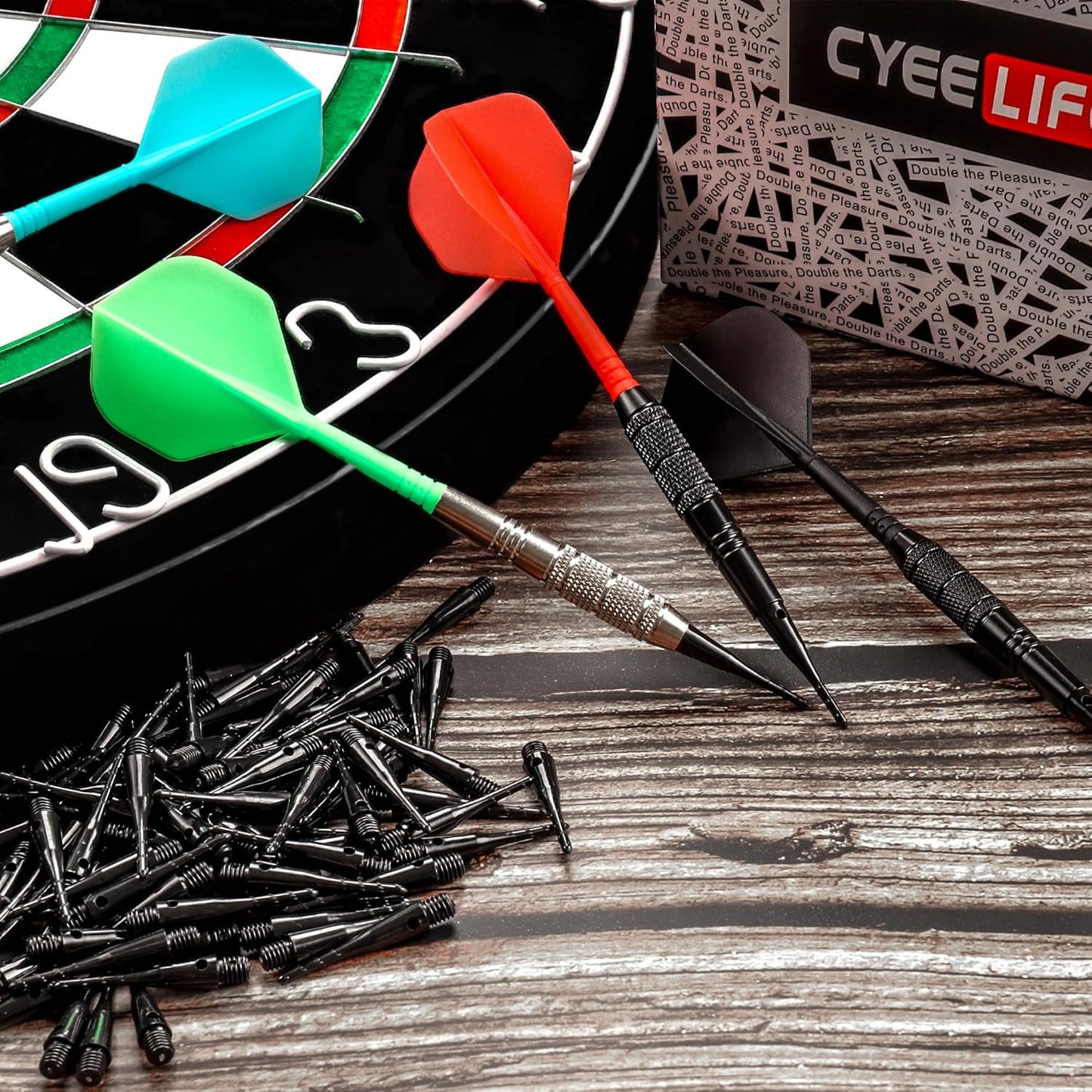 Darts Plastic Tip,Soft Tip Darts Set,12 Pcs 18 Gram with 50 Extra Dart Tips for Electronic Dartboard