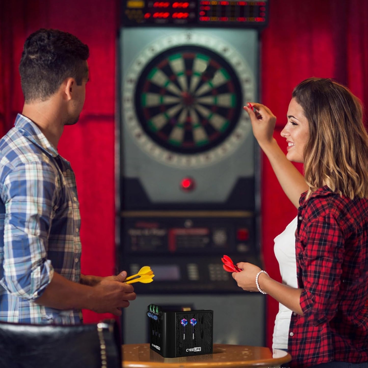 Plastic Darts Stand&Holder Black for 12 Soft and Steel Darts,Assemblable and Detachable Pro Dartboard Accessories