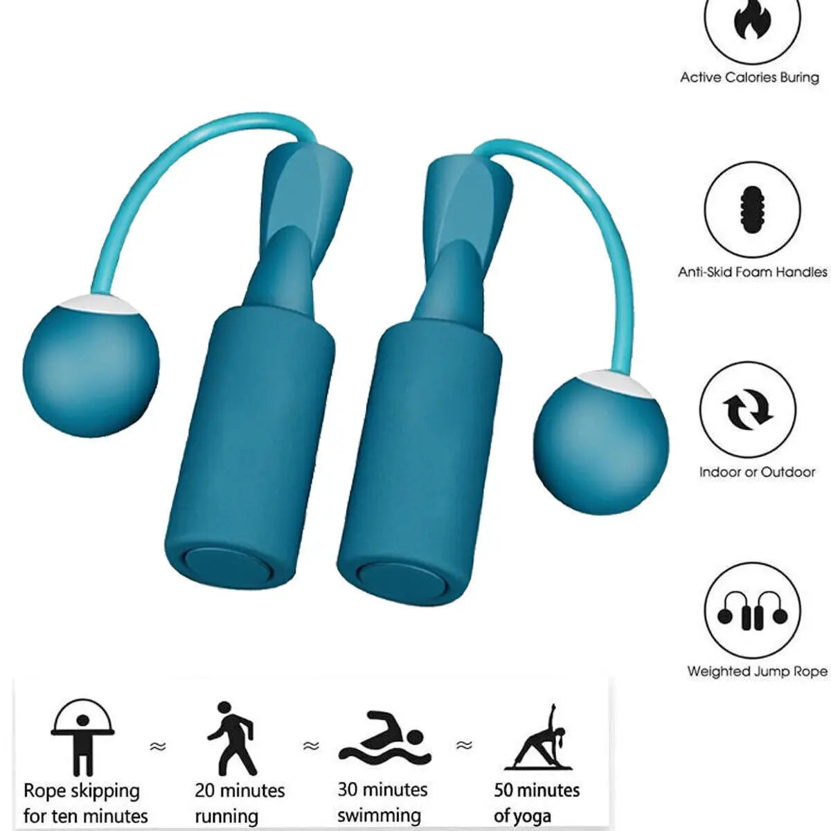 Heavy Cordless Skipping Rope Fitness Jump Rope with 30Mm Small Ball Suitable for Household Indoor Sports Fat Burning Training