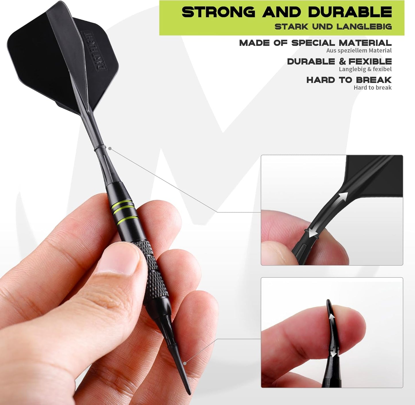 Soft Tip Dart 3Pcs,Dart Plastic Tip Set with Extra 30 Pcs Soft Tips+Dart Carry Box, Durable Moulded Flights, Electronic Darts,Dart for Electronic Dartboard