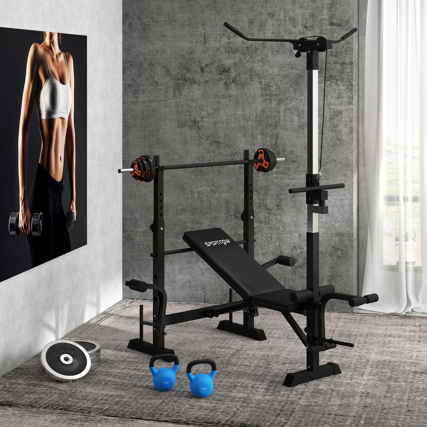 20Kg Adjustable Barbell Set, Body Pump Bar and Weights Set for Home Gym