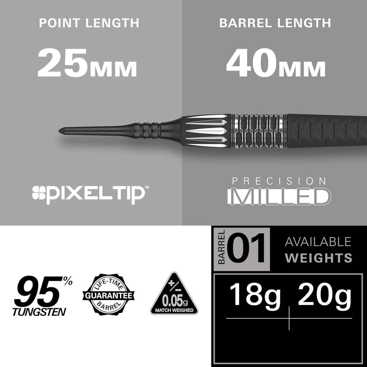 Darts Phil Taylor Gen 11 Power 9-Five Soft Tip Darts, 95% Tungsten Raw Power G11 | Generation 11 Phil Taylor Darts, Player Edition Dart Set with Pixel Tips, Electronic Soft Tip Darts