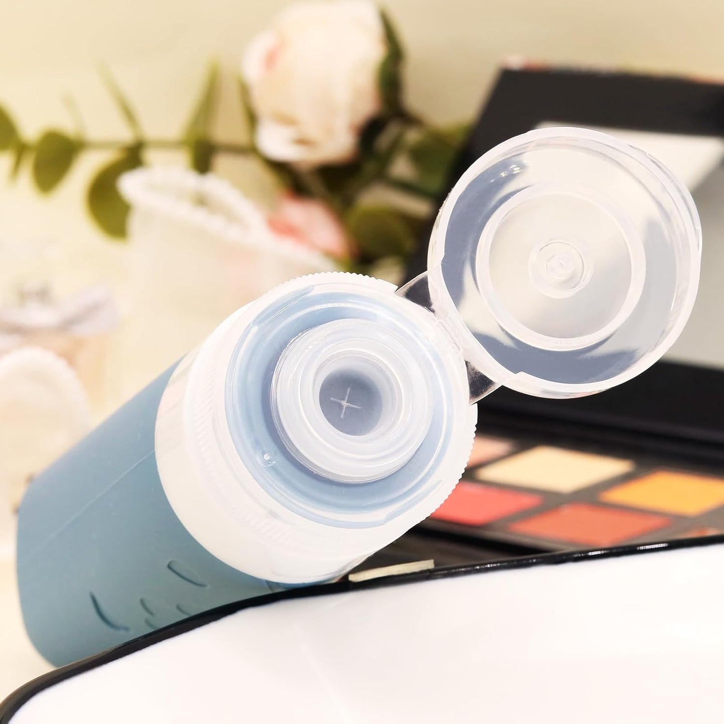 12 Pcs Travel Bottles for Toiletries, Travel Size Containers with Cream Jars, Airplane Travel Essentials Leak Proof Silicone Squeezable Travel Accessories for Shampoo Conditioner Lotion Cream