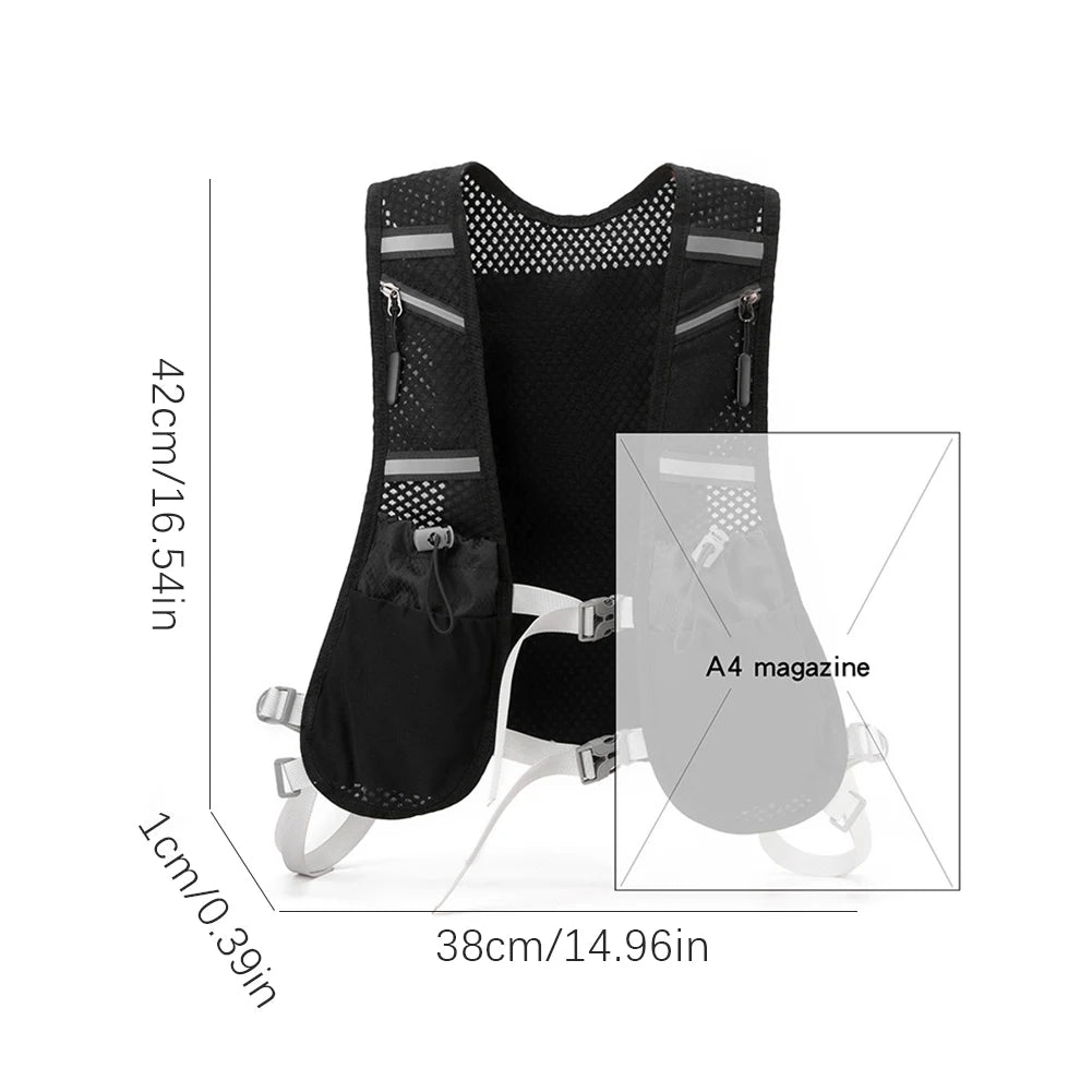 Hydration Running Vest Reflective Hydration Vest Breathable Hiking Vest Pack Lightweight Cycling Backpack for Outdoor Sports