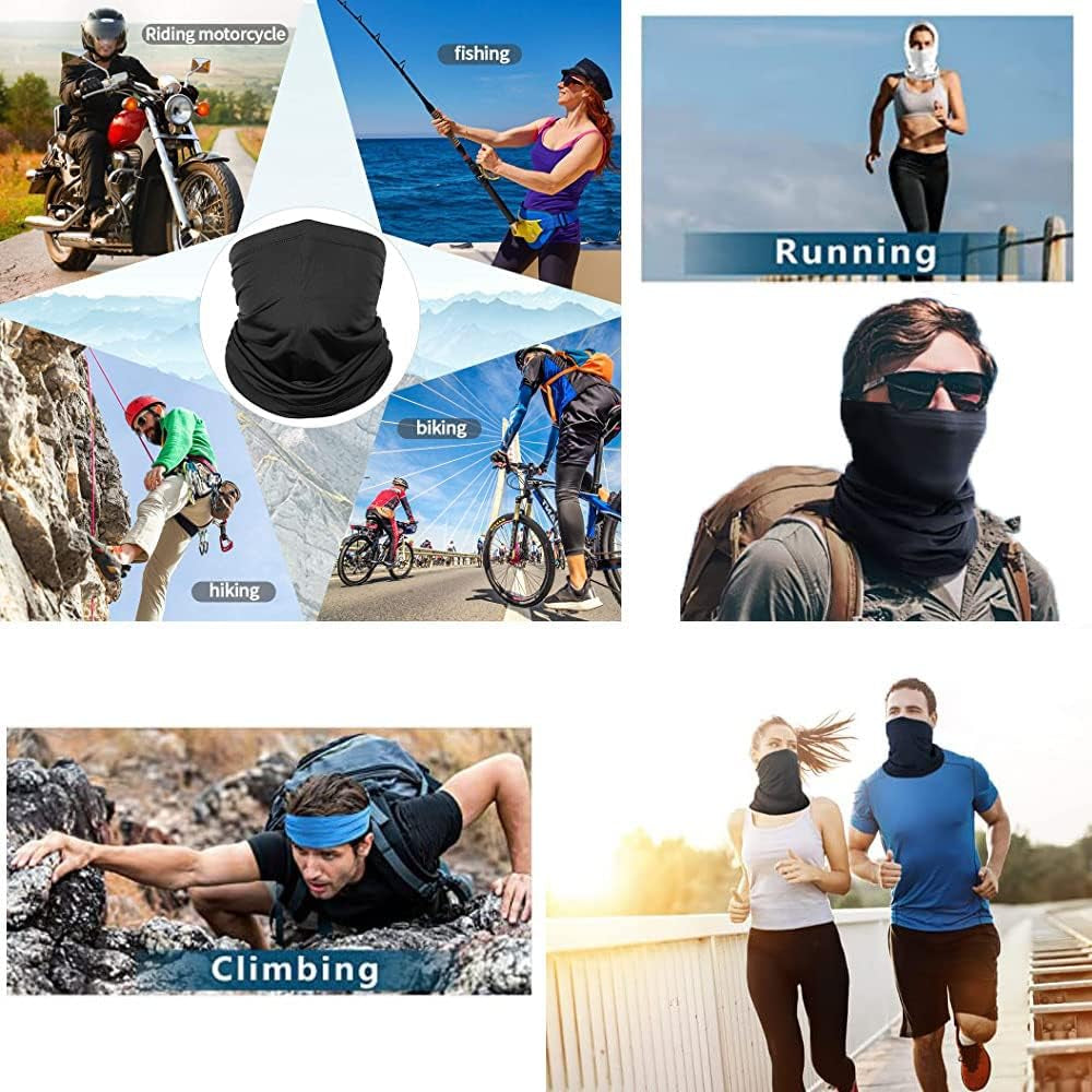 4 Sets of Snoods for Men, Neck Gaiters for Men, Neck Scarf, Snood, Universal Headband Elastic Headdress, Universal Windproof Neck Cover Scarf, Suitable for Camping, Running, Riding Motorcycles
