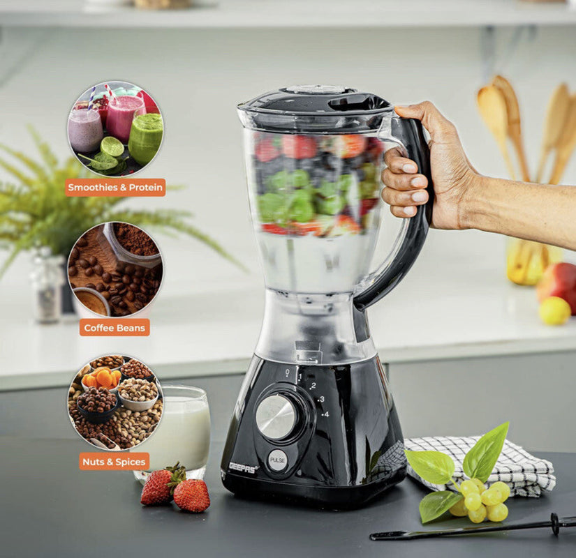 Geepas 550W 2 in 1 Food Jug Blender Ice Crusher, Mill,Coffee/Sp