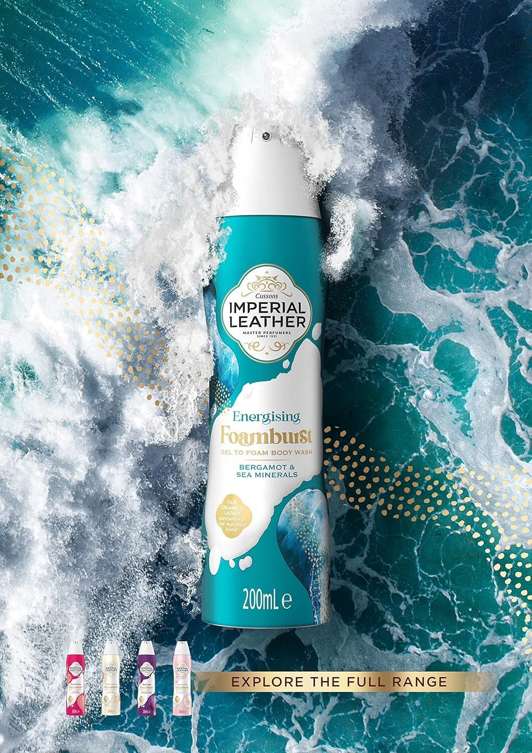 Imperial Leather Foamburst - Energising Body Wash, Bergamot & Sea Minerals With
