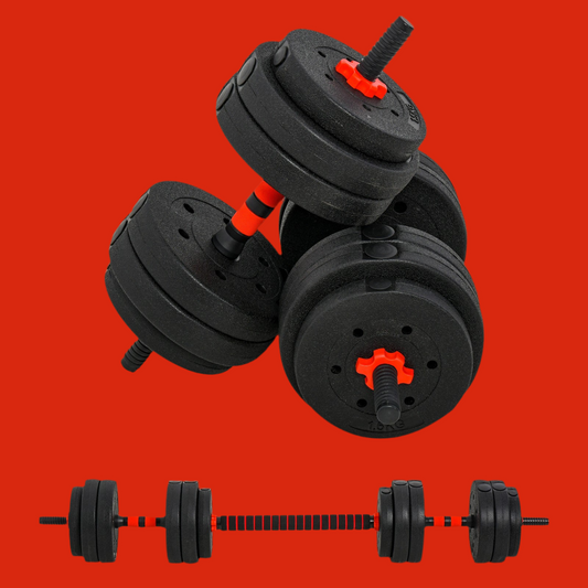 HOMCOM 25Kg Adjustable 2 in 1 Barbell Dumbbells Weight Set for Body Fitness