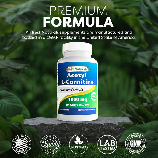 Acetyl L-Carnitine 1000 Mg 60 Capsules