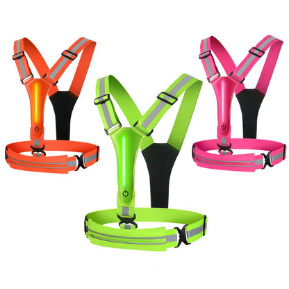LED Reflective Vest Light up Vest High Visibility Running Gear USB Rechargeable 3 Light Modes for Outdoor Night Running Walking