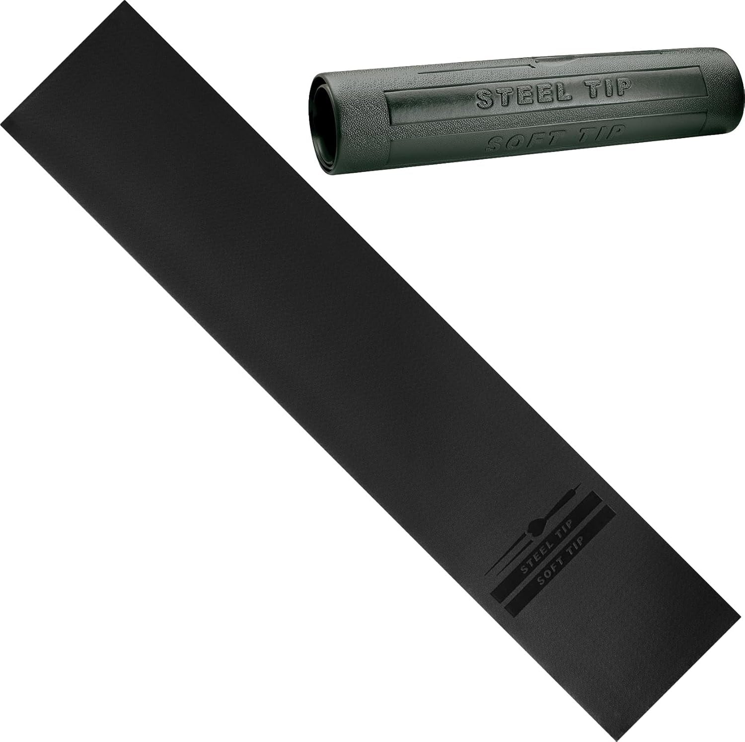 by GLD Products Padded Throw/Toe Line Dart Mat (Steel and Soft Tip Darts), Black, 117" Length X 24" Width X 125 Mil Thickness