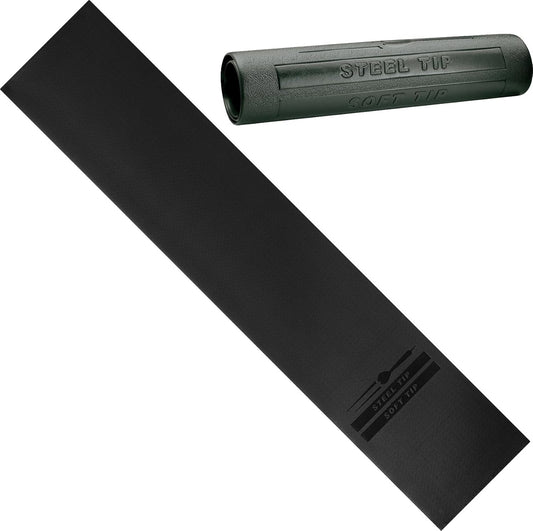 by GLD Products Padded Throw/Toe Line Dart Mat (Steel and Soft Tip Darts), Black, 117" Length X 24" Width X 125 Mil Thickness