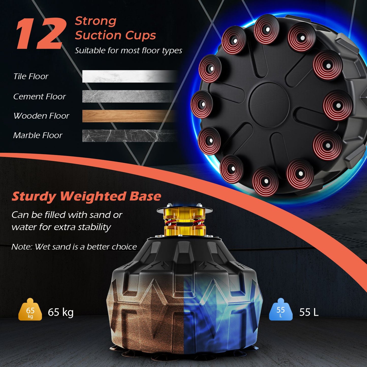 Boxing Speed Trainer Freestanding 360° Spinning Bar
