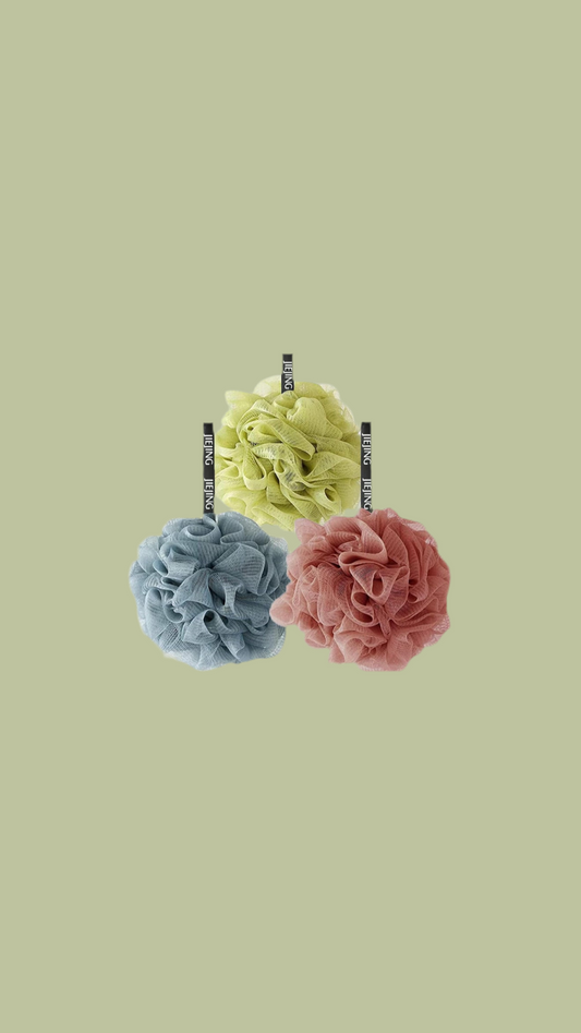 Soft Body Scrubber Bath Sponge,Shower Loofah(Light/Dark) (Light Colour/3Pcs)