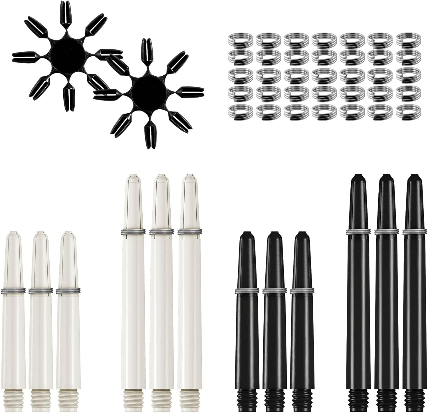 #_BX132 | 90 Piece Steel Tip Darts Set Accessory Kit Including 24G Brass Barrels, 100 Micron Flights, Nylon Stems and Protectors