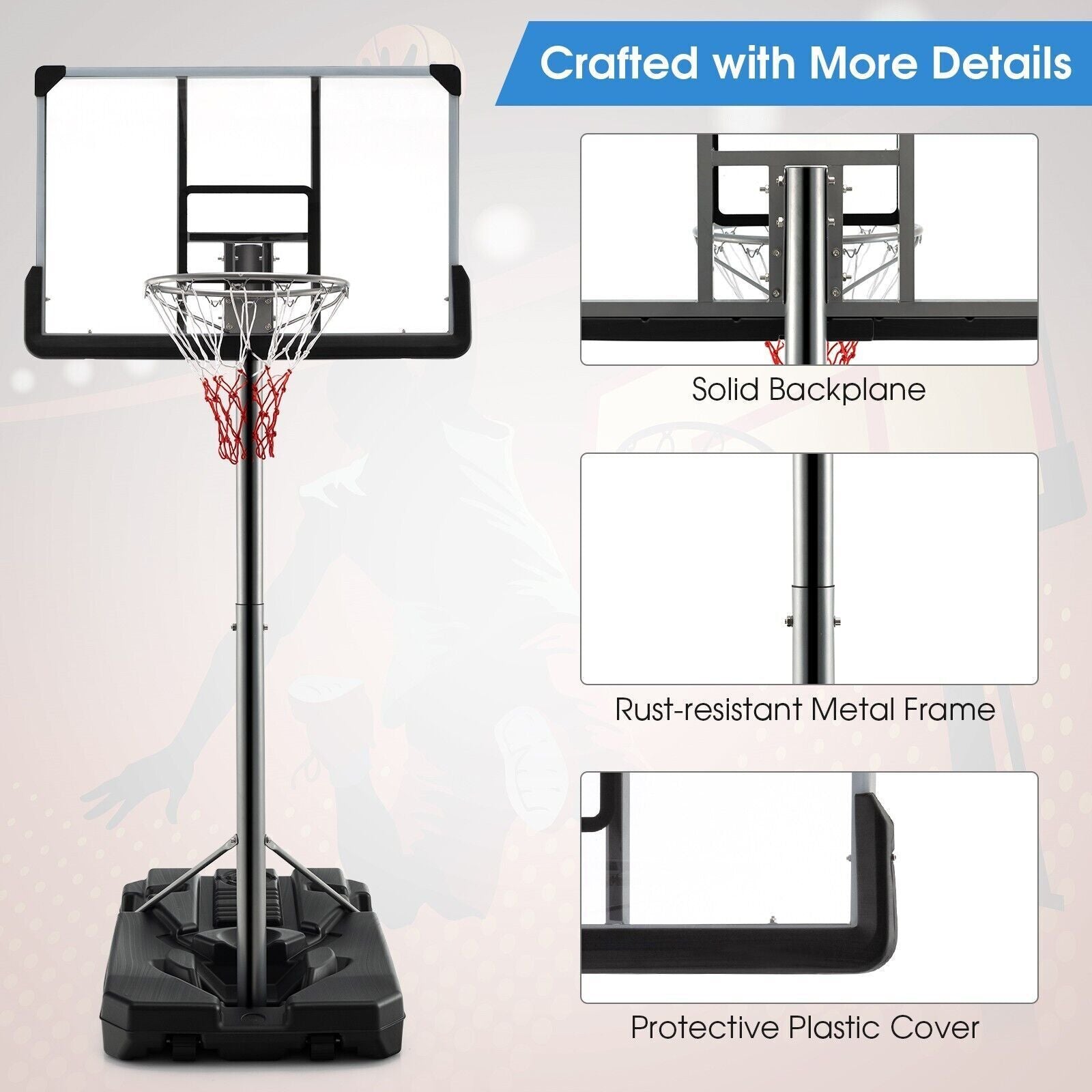 Adjustable Basketball Stand Basketball System Poolside Basketball Goal System