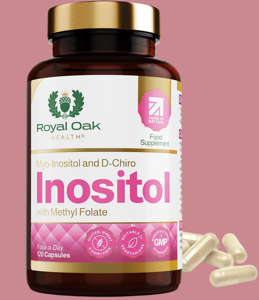 Myo Inositol 2,200Mg and D-Chiro Myo Inositol Capsules with Folate PCOS & Ovulation Support (120 Capsules)