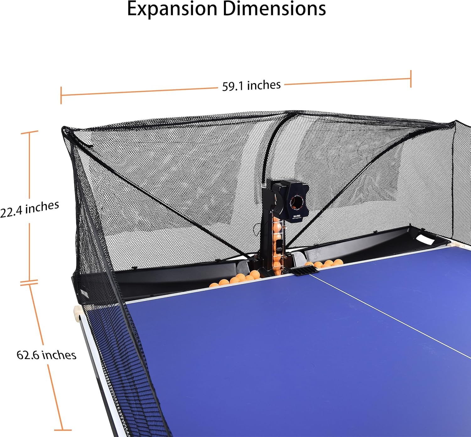 S6PRO Table Tennis Training Robot with Detachable Net, 100 Balls & Loopable Serve Function for Ping Pong Practice