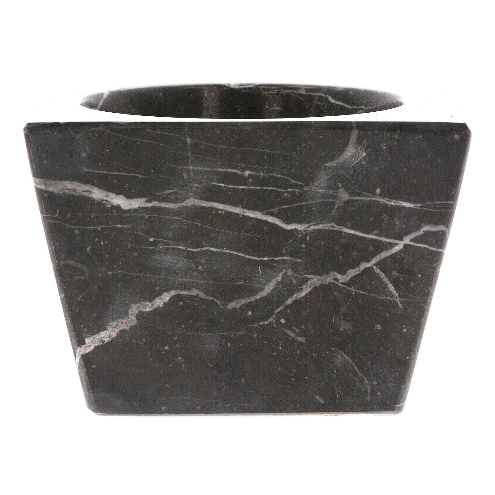 Pestle and Mortar Set Square Spice & Herb Crusher Grinder Black Durable Stone
