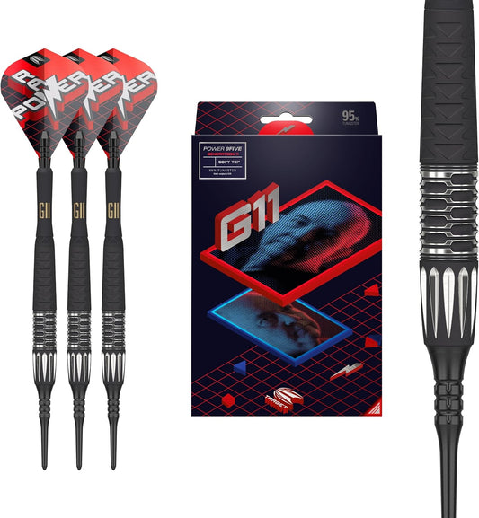 Darts Phil Taylor Gen 11 Power 9-Five Soft Tip Darts, 95% Tungsten Raw Power G11 | Generation 11 Phil Taylor Darts, Player Edition Dart Set with Pixel Tips, Electronic Soft Tip Darts