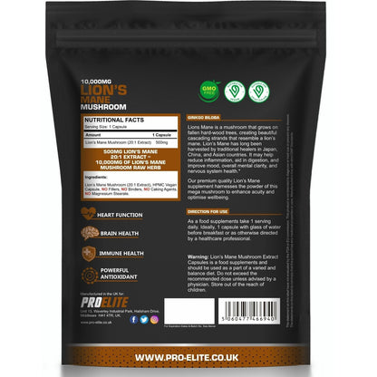 Lions Mane Mushroom Extract Capsules 10,000Mg 240Mg Polysaccharide