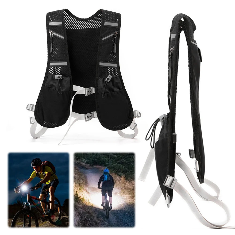 Hydration Running Vest Reflective Hydration Vest Breathable Hiking Vest Pack Lightweight Cycling Backpack for Outdoor Sports