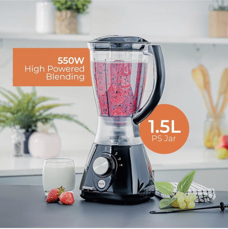 Geepas 550W 2 in 1 Food Jug Blender Ice Crusher, Mill,Coffee/Sp