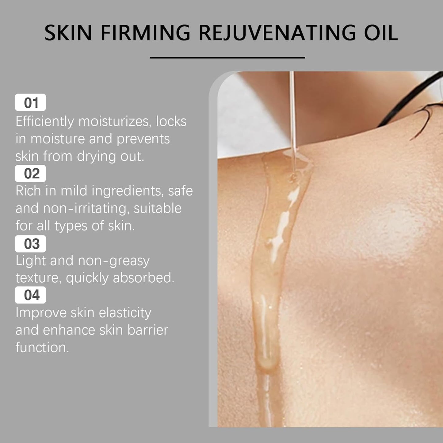 Skin Firming Rejuvenating Oil, Skin Firming Oil, Body Oil with Niacinamide, Hyaluronic Acid and Shea Butter, Body Oils for Women, Deep Moisturizing, Reduce Fine Lines, for All Skin Types(100Ml)
