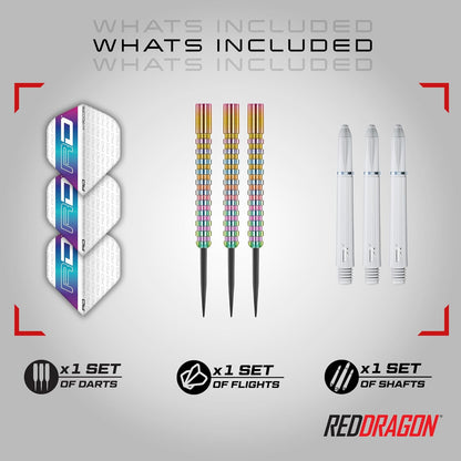 Javelin Spectron - Premium Tungsten Steeltip Darts Set with Dart Flights and Dart Shafts (Stems) - Available in 20G, 22G, 24G, 26G
