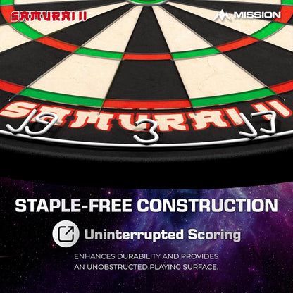 DB023 Samurai II | Professional Competition Standard Dartboard with Ultra Thin Wire Construction and Non Fade Colours