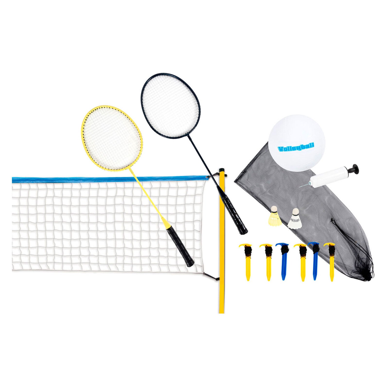Kids Badminton & Volleyball Play Set 2-In-1 Sport Outdoor Garden Games Fun Toy