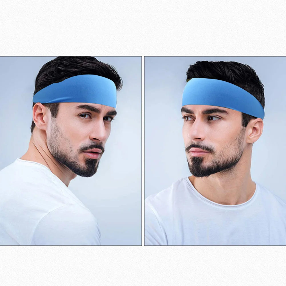 Elastic Headband Anti-Slip Sweat Absorption Headdress Breathable Running Head Band for Yoga Running Biking