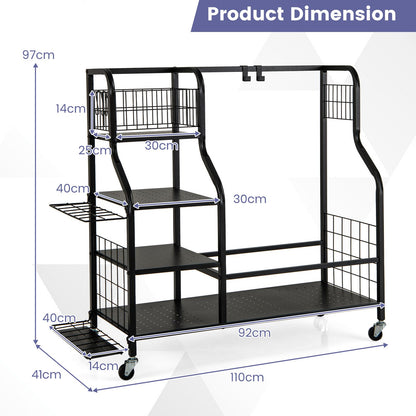 5-In-1 Golf Bag Storage Organizer with Storage Basket
