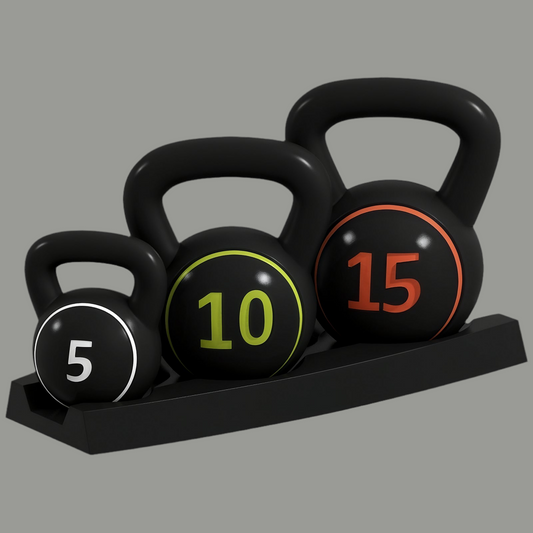 SPORTNOW Set of Three Kettlebell Weights with Storage Tray, 2.2Kg, 4.5Kg, 6.8Kg