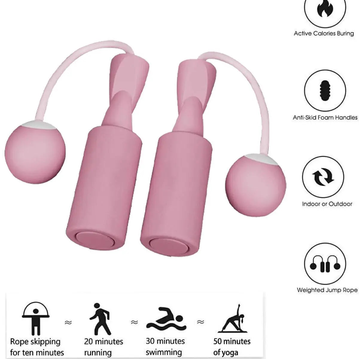 Heavy Cordless Skipping Rope Fitness Jump Rope with 30Mm Small Ball Suitable for Household Indoor Sports Fat Burning Training
