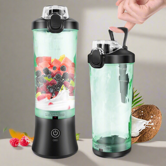600Ml Portable Mini Blender,Usb Rechargeable Small Smoothie Blender,Large Capacity Travel Blender Portable Smoothies,Blends Ice